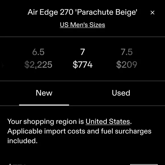 Nike Air Max Edge 270 Parachute Beige Size(12)men - Picture 4 of 5